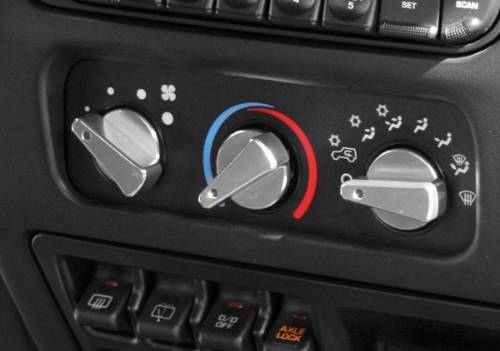 Fat Bob's Garage, Rugged Ridge, Part #11420.03, Wrangler Climate Control Knob Set, Blue Indicators 1999-2006 MAIN