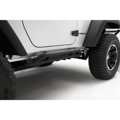 Fat Bob's Garage, Rugged Ridge, Part #11504.23, Jeep JK Wrangler RRC Rocker Guards, Black 2007-2016 MAIN