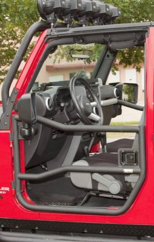 Fat Bob's Garage, Rugged Ridge, Part #11509.10, Jeep JK Wrangler Front Tube Doors, Textured Black 2007-2016 THUMBNAIL