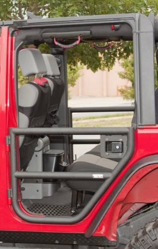 Fat Bob's Garage, Rugged Ridge, Part #11509.11, Jeep JK Wrangler Rear Tube Doors, Textured Black 2007-2016 MAIN