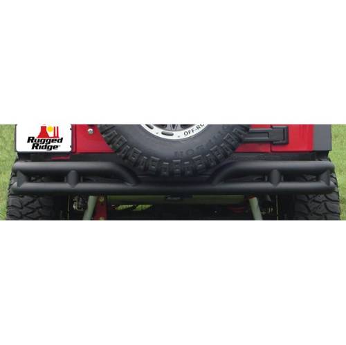Fat Bob's Garage, Rugged Ridge, Part #11571.10, Jeep JK Wrangler 3" Double Tube Rear Bumper 2007-2016 MAIN
