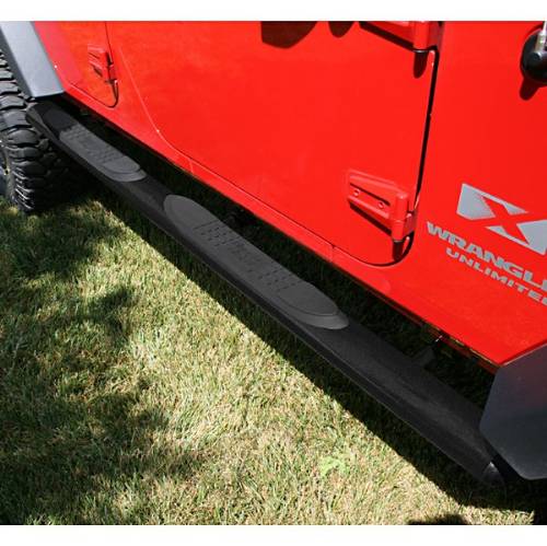 Fat Bob's Garage, Rugged Ridge, Part #11591.08, Jeep JK Wrangler 4 1/2" Oval Tube Steps, Black 2007-2016 MAIN