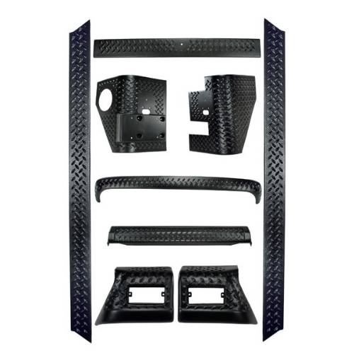 Fat Bob's Garage, Rugged Ridge, Part #11650.60, Jeep TJ Wrangler 9 Piece Body Armor Kit 1997-2006 MAIN