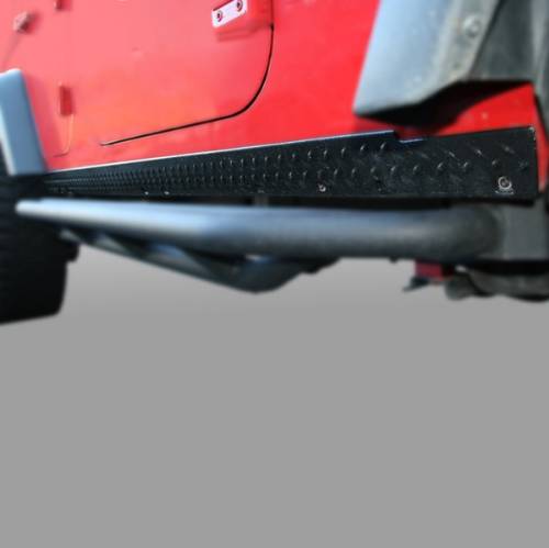 Fat Bob's Garage, Rugged Ridge, Part #11651.06, Jeep JK Wrangler Rocker Guards Body Armor 2007-2016 MAIN
