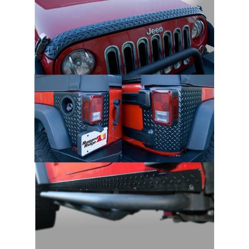 Fat Bob's Garage, Rugged Ridge, Part #11651.50, Jeep JK Wrangler 5 Piece Body Armor Guard Kit 2007-2016 MAIN
