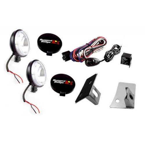 Fat Bob's Garage, Rugged Ridge, Part #12496.07, Jeep JK Wrangler Windshield Light Mount Kits 2007-2016 MAIN
