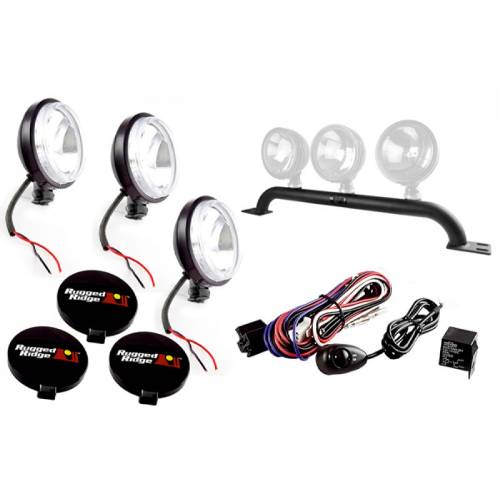 Fat Bob's Garage, Rugged Ridge, Part #12496.13, Front Bumper Light Bar Kit 07-16 Jeep JK Wrangler MAIN