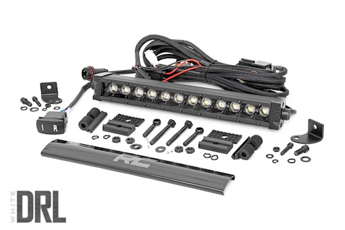 Rough Country Black Series LED Light Bar Amber DRL 12 Inch Single Row LARGE