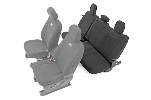 Rough Country for Ford Neoprene Rear Seat Cover | Black [15-20 F-150 XL, XLT] LARGE