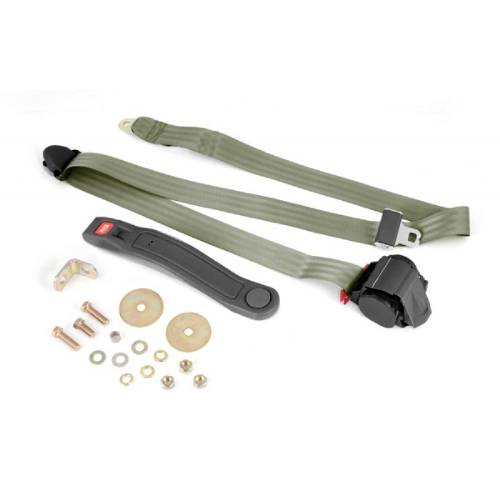 Fat Bob's Garage, OMIX-ADA Part #13202.42, 3-Point Seat Belt Olive Retractable Universal Application MAIN