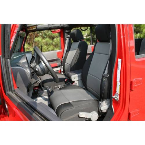 Fat Bob's Garage, Rugged Ridge, Part #13214.09, Jeep JK Wrangler Neoprene Front Seat Covers, Black/Gray 2007-2010 MAIN
