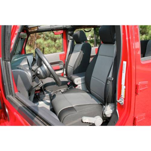 Fat Bob's Garage, Rugged Ridge, Part #13215.09, Neoprene Front Seat Covers Black/Gray 11-16 Jeep JK Wrangler MAIN