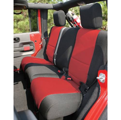 Jeep Wrangler 4 Door Neoprene Rear Seat Cover Black Red 2007