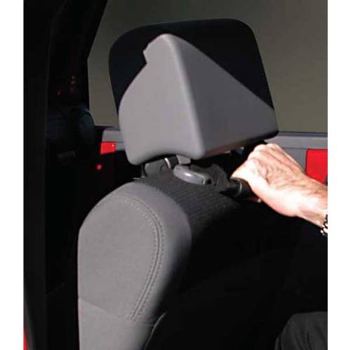 Fat Bob's Garage, Rugged Ridge, Part #13305.10, Jeep JK Wrangler Front Headrest Grab Handles, Black 2007-2016 MAIN