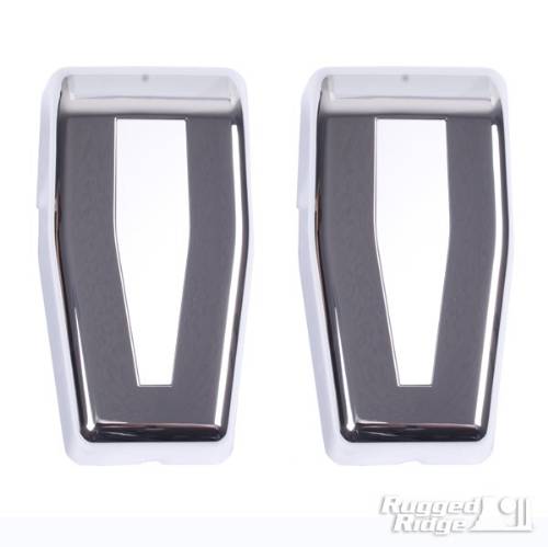 Fat Bob's Garage, Rugged Ridge, Part #13311.25, Jeep Wrangler Liftgate Hinge Covers, Chrome 2007-2016 MAIN
