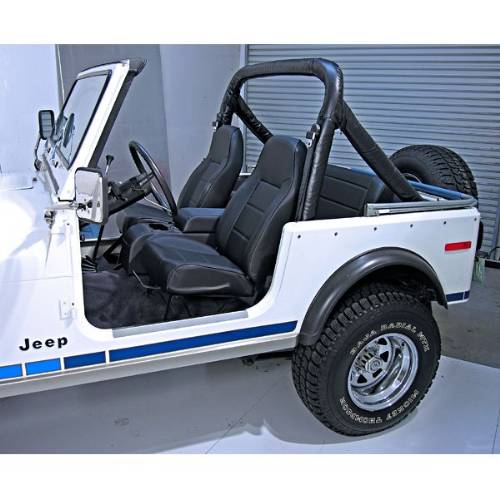 Fat Bob's Garage, Rugged Ridge, Part #13401.15, Jeep CJ/Wrangler High Back Seat, Black Denim 1976-2002 MAIN
