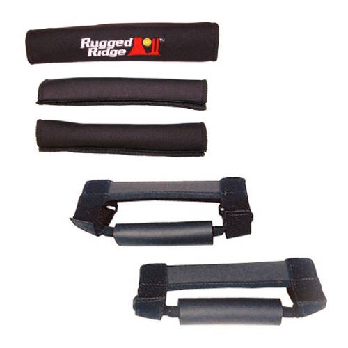 Fat Bob's Garage, Rugged Ridge, Part #13505.15, Grab Handle Kit Black 97-06 Jeep TJ LJ Wrangler MAIN