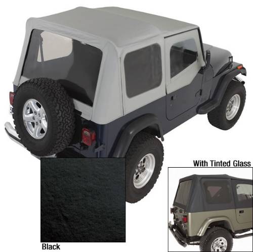 Fat Bob's Garage, Rugged Ridge, Part #13702.15, Jeep YJ Wrangler Soft Top Door Skins, Black, Tinted Windows 1988-1995 MAIN