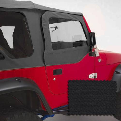Fat Bob's Garage, Rugged Ridge, Part #13714.35, Upper Soft Door Kit Black Diamond 97-06 Jeep TJ/LJ Wrangler MAIN