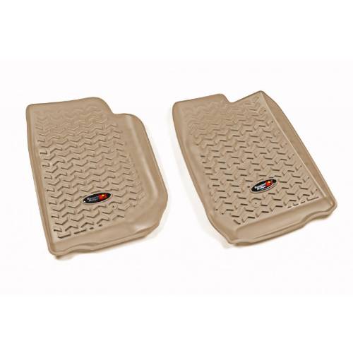 Fat Bob's Garage, Rugged Ridge, Part #13920.01, Front Tan Floor Liner Set 07-16 Jeep Wrangler JK MAIN