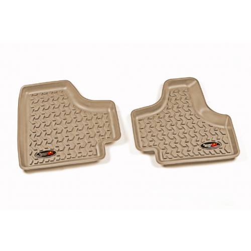 Fat Bob's Garage, Rugged Ridge, Part #13950.20, Rear Tan Floor Liner Pr 08-12 Jeep Liberty KK  W/Tl Logo MAIN