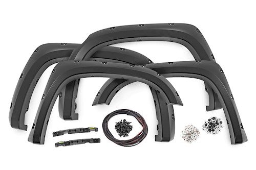 Rough Country Pocket Fender Flares Gloss Black for Toyota Tundra 14-21 LARGE