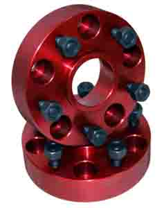 Fat Bob's Garage, Alloy USA Part #11301, Wheel Spacer, Red, Pair, 5 On 4.5 Bolt Pattern, 1.25" Thick MAIN