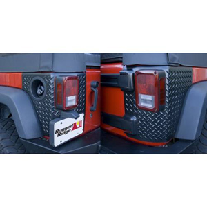 Fat Bob's Garage, Rugged Ridge, Part #11651.01, Jeep JK Wrangler 4 Door Corner Guards Body Armor 2007-2016 MAIN
