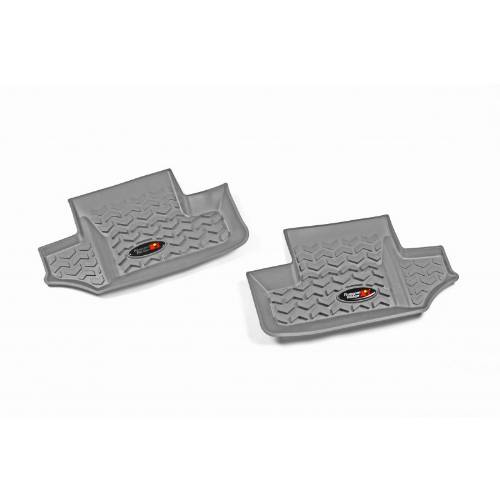 Fat Bob's Garage, Rugged Ridge, Part #14950.02, Rear Gray Floor Liner Pair For 2007-2016 Jeep Wrangler JK 2 Door MAIN