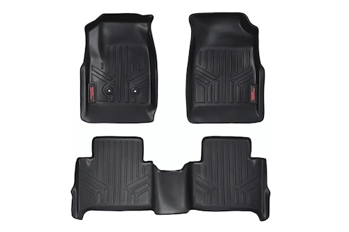 Rough Country HD Floor Mats [F/R]-15-20 Chevy Colorado/GMC Canyon Crew Cab LARGE