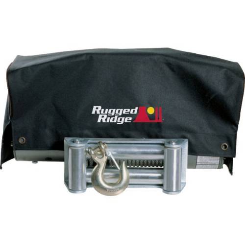 Fat Bob's Garage, Rugged Ridge, Part #15102.02, Winch Cover Black, Fits Both 8,500LB & 10,500LB Winch MAIN