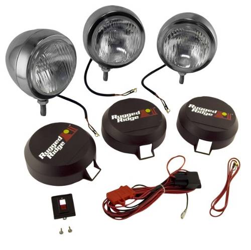 Hid Off Road Fog Light Kit 3 Lights W Wiring Harness 6