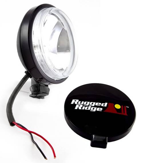 Fat Bob's Garage, Rugged Ridge, Part #15207.10, Off Road Fog Light, 6" Round Slim Black, 100W MAIN