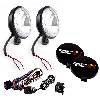 Fat Bob's Garage, Rugged Ridge, Part #15207.58, 6-Inch Round Slim Halogen Light Kit Black Steel Housings THUMBNAIL