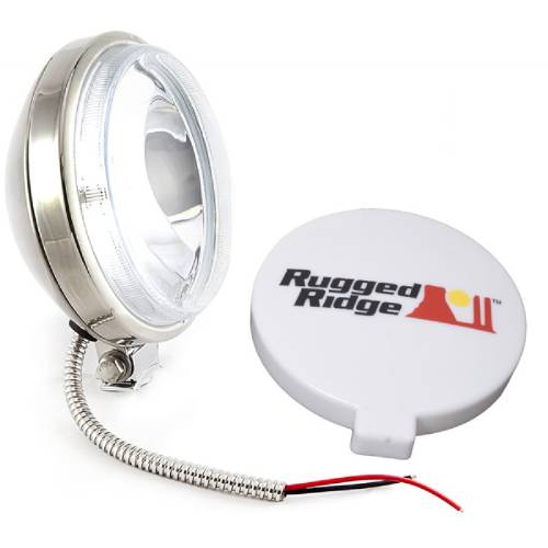 Fat Bob's Garage, Rugged Ridge, Part #15208.10, 6-Inch Slim Halogen Fog Light Stainless Steel Housing MAIN