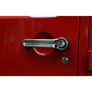 Fat Bob's Garage, Rugged Ridge, Part #13311.11, Jeep JK Wrangler 2 Door, Door Handle Cover Kit, Chrome 2007-2016 MAIN