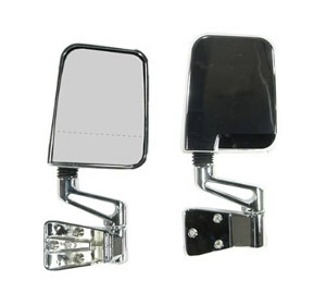 Fat Bob's Garage, Rugged Ridge, Part #11018.01, Jeep Wrangler Door Mirror Kit, Dual Focus, Chrome 1987-2002 MAIN