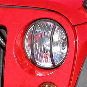 Fat Bob's Garage, Rugged Ridge, Part #11230.03, Jeep JK Wrangler Headlight Euro Guards, Black, 2007-2016 MAIN