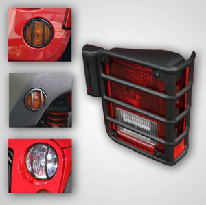 Fat Bob's Garage, Rugged Ridge, Part #12496.03, Jeep JK Wrangler Euro Guard Light Kit, Black, 8 Piece, 2007-2016 MAIN