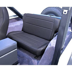Fat Bob's Garage, Rugged Ridge, Part #13462.15, Jeep CJ/Wrangler Fold And Tumble Rear Seat, Black Denim 1976-1995 MAIN