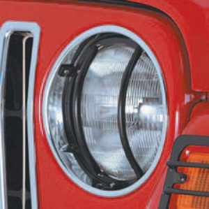 Fat Bob's Garage, Rugged Ridge, Part #11230.01, Jeep TJ/LJ Wrangler Headlight Euro Guards, Black 1997-2006 MAIN