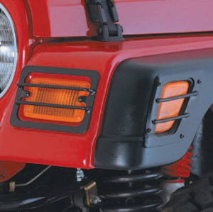 Fat Bob's Garage, Rugged Ridge, Part #11231.01, Jeep TJ Wrangler Euro Style Turn Signal, Side Marker Guard 1997-2006 MAIN
