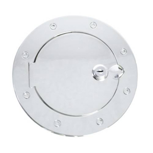 Fat Bob's Garage, Rugged Ridge, Part #11425.04, Jeep JK Wrangler Locking Gas Cap Door, Chrome 2007-2016 MAIN