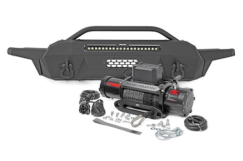 Rough Country Front Bumper Hybrid 20" Blk LED for Toyota Tacoma 4WD (2016-2022) LARGE