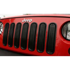 Fat Bob's Garage, Rugged Ridge, Part #11401.30, Jeep JK Wrangler Billet Grille Insert, Black, 2007-2016 MAIN