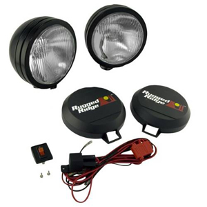 Fat Bob's Garage, Rugged Ridge, Part #15205.51, HID Off Road Fog Light Kit, Pair, 6" Round Black MAIN