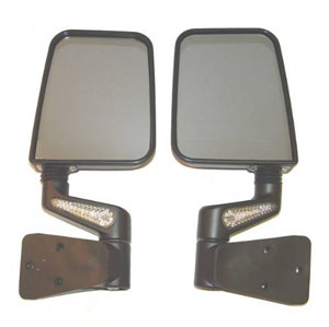 Fat Bob's Garage, Rugged Ridge, Part #11015.20, Jeep Wrangler Heated Door Mirror Kit, Led Signals, Black 1987-2002 MAIN