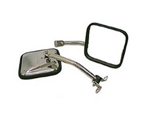 Fat Bob's Garage, Rugged Ridge, Part #11005.06, Jeep YJ Wrangler CJ Style Side Mirror Kit, Stainless Steel 1987-1995 MAIN