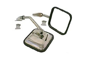 Fat Bob's Garage, Rugged Ridge, Part #11005.01, Jeep CJ Side Mirror Kit Stainless Steel 1955-1986 MAIN