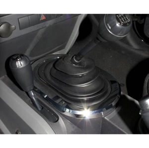 Fat Bob's Garage, Rugged Ridge, Part #11156.01, Jeep Wrangler Shifter Bezel Trim, Manual Transmission, Chrome 2007-2010 MAIN